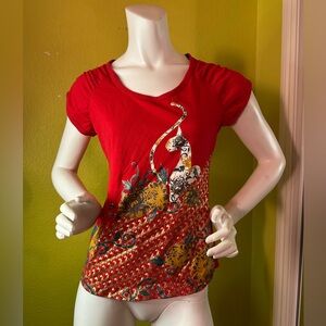 Baby Phat Graphic Red Short Sleeve Top